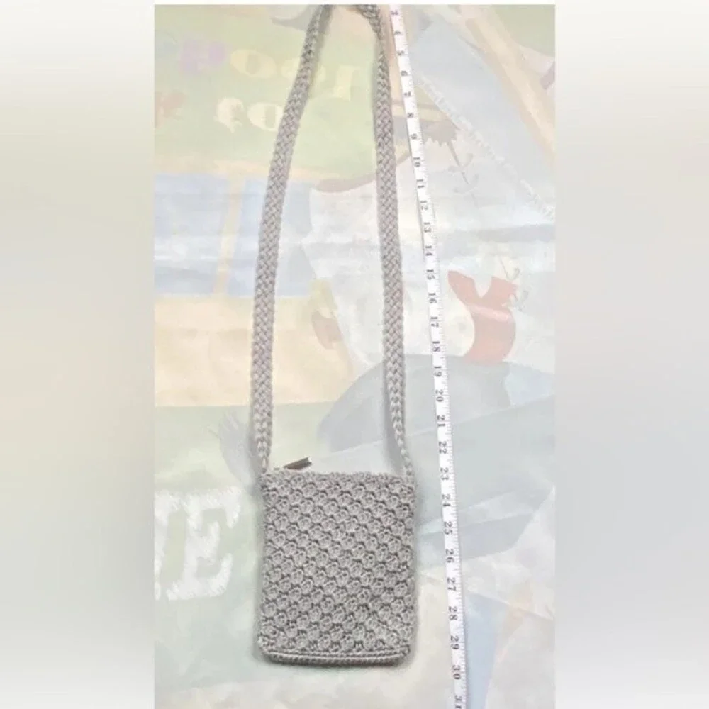 Simply Style women Crossbody Shoulder Purse Gray,Glitter Crochet Knit Hobo bag